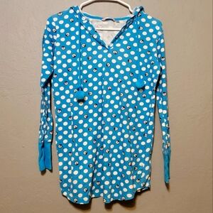La Vie En Rose Blue Penguin Top With Hood Size Small